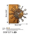 Ceas de perete, Wooden Clock 7-A, Lățime: 58 cm Înălțime: 58 cm Adâncime: 3 cm, Multicolor