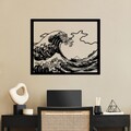 Decoratiune de perete, Hokusai, Dimensiuni: 56 x 45 cm, Negru