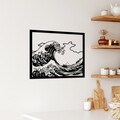 Decoratiune de perete, Hokusai, Dimensiuni: 56 x 45 cm, Negru