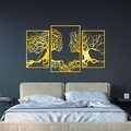 Decoratiune de perete, Golden Triple Root Human 1, Dimensiune: 116 x 71 cm, Auriu