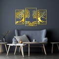 Decoratiune de perete, Golden Triple Root Human 1, Dimensiune: 116 x 71 cm, Auriu