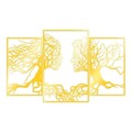Decoratiune de perete, Golden Triple Root Human 1, Dimensiune: 116 x 71 cm, Auriu