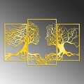 Decoratiune de perete, Golden Triple Root Human 1, Dimensiune: 116 x 71 cm, Auriu