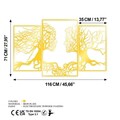 Decoratiune de perete, Golden Triple Root Human 1, Dimensiune: 116 x 71 cm, Auriu