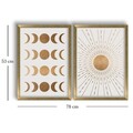 Tablou decorativ (2 Pieces), 2P3853NISCT-013, Înrămat: 100% LEMN (Grosime: 22 mm, Maro / Nurcă / Alb