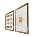 Tablou decorativ (2 Pieces), 2P3853NISCT-013, Înrămat: 100% LEMN (Grosime: 22 mm, Maro / Nurcă / Alb