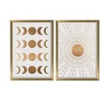 Tablou decorativ (2 Pieces), 2P3853NISCT-013, Înrămat: 100% LEMN (Grosime: 22 mm, Maro / Nurcă / Alb