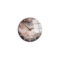 Ceas de perete decorativ din sticlă, Huhu347, Diametru: 40 cm (1 bucată), Multicolor