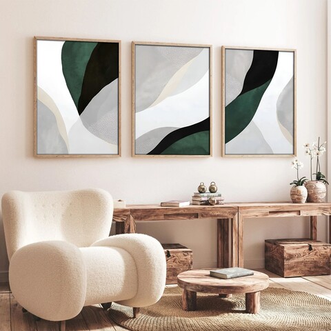 Tablou decorativ (3 Pieces), Huhu229, Lemn masiv (Grosime: 2 cm, Multicolor