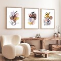 Set 3 tablouri decorative, Huhu227, Cadru: 100% LEMN MASIV (Grosime: 2 cm), Multicolor