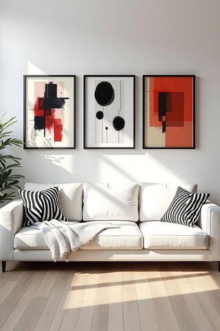 Tablou decorativ (3 Pieces), Huhu429, Lemn masiv (Grosime: 2 cm, Multicolor