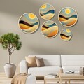 Tablou decorativ (5 Pieces), Iaht-18, Dimensiuni: 43,5 x 43,5 cm (1 bucată), Multicolor