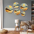 Tablou decorativ (5 Pieces), Iaht-18, Dimensiuni: 43,5 x 43,5 cm (1 bucată), Multicolor