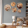 Pictură decorativă MDF cu rame (5 bucăți), Yats-19, Dimensiune: 43,5 x 43,5 cm (1 bucată), Multicolor