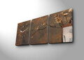 Ceas de perete decorativ din pânză (3 bucăți), 3P3040CS-56, 30 x 40 cm, 3 piese, Multicolor