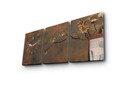 Ceas de perete decorativ din pânză (3 bucăți), 3P3040CS-56, 30 x 40 cm, 3 piese, Multicolor