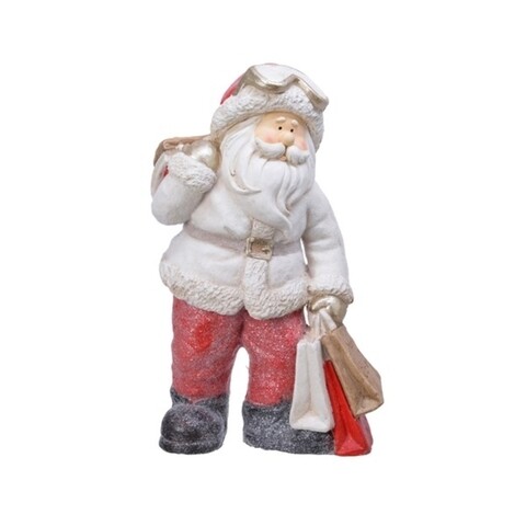 Mikulás dekoráció bevásárló táskákkal, Decoris, 33x20x51 cm, polymag, többszínű