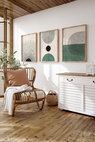 Tablou decorativ (3 Pieces), Artsycllct34, MDF, Multicolor