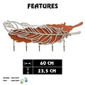 Cuier de perete, Irene, Dimensiune: 60 x 23,5 cm, Multicolor