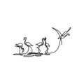 Decoratiune de perete, Flamingo 316 S, 10 x 15 cm, Negru