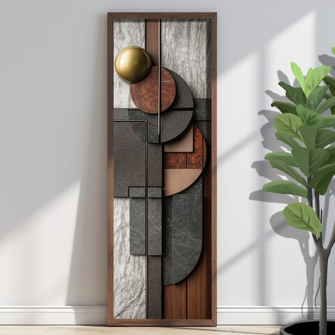 Tablou decorativ, EMR080, Lemn, Multicolor