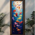 Tablou decorativ, EMR095, Lemn, Multicolor