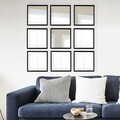 Set de oglinzi (9 Pieces), SETAYNA_062, Plastic laminat, Argintiu / Negru