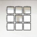 Set de oglinzi (9 Pieces), SETAYNA_062, Plastic laminat, Argintiu / Negru