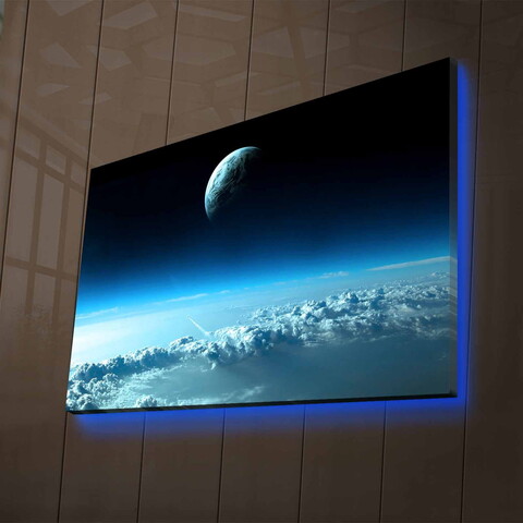 Tablou decorativ cu lumina LED, NASA-037, Dimensiune: 45 x 70 cm, Multicolor