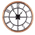 Ceas de perete, Bunella, Diametru: 80 cm, Negru / Stejar