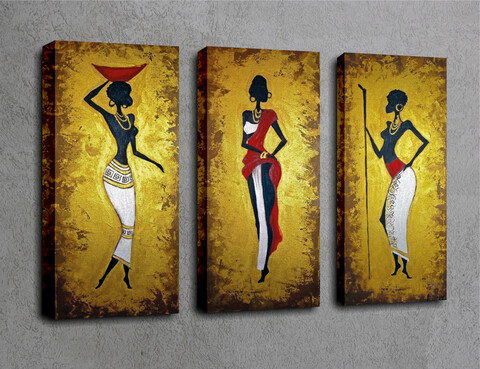 Tablou decorativ (3 Pieces), UC024, Dimensiune: 45 x 20 cm (3 bucăți), Multicolor