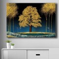 Tablou decorativ, 70100NISC-043, Lemn (Grosime: 22 mm, Albastru / Bleumarin / Auriu / Maro