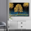 Tablou decorativ, 70100NISC-043, Lemn (Grosime: 22 mm, Albastru / Bleumarin / Auriu / Maro
