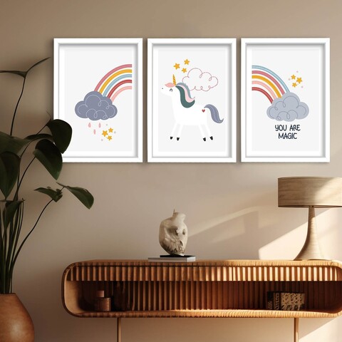Tablou decorativ (3 Pieces), 3p3752softct-017, Înrămat: 100% LEMN (Grosime: 22 mm, Multicolor
