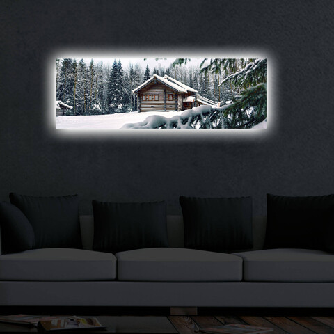 Tablou decorativ cu lumina LED, 3090DACT-34, 30 x 90 cm, Multicolor