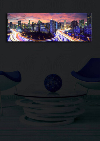 Tablou decorativ cu lumina LED, 3090İACT-25, 30 x 90 cm, Multicolor
