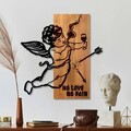 Decoratiune de perete, Wine & Eros, Lățime: 57 cm, Nuc / Negru