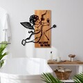 Decoratiune de perete, Wine & Eros, Lățime: 57 cm, Nuc / Negru