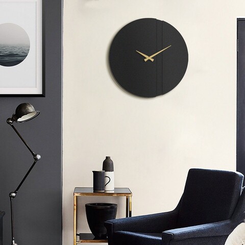 Ceas de perete, Block Metal Wall Clock, Dimensiune: 46 x 46 cm, Negru