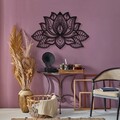 Decoratiune de perete, Lotus, Dimensiune: 44 x 68 cm (1 bucată), Negru
