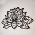 Decoratiune de perete, Lotus, Dimensiune: 44 x 68 cm (1 bucată), Negru