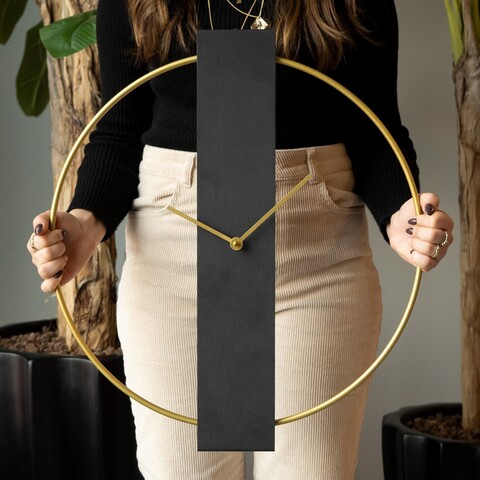 Ceas de perete, Future Metal Wall Clock, Dimensiuni: 49 x 54 cm, Negru