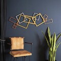 Decoratiune de perete, APT753LAGB, Dimensiuni: 45 x 116 cm, Aur / Argint / Cupru