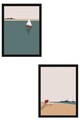 Tablou decorativ (2 Pieces), Zvon486S, Lemn masiv (Grosime: 2,5 cm, Multicolor