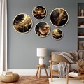Tablou decorativ (5 Pieces), Iaht-14, Dimensiuni: 43,5 x 43,5 cm (1 bucată), Multicolor