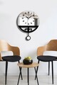 Ceas de perete decorativ, Vlnt108Gu, Diametru: 39 cm, Negru