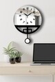 Ceas de perete decorativ, Vlnt108Gu, Diametru: 39 cm, Negru