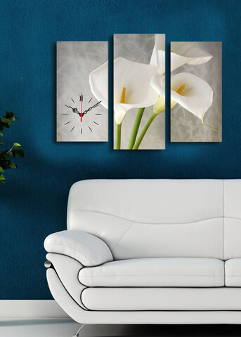 Ceas de perete decorativ din pânză (3 bucăți), 3PATCS-18, 20 x 39 cm, 2 piese, Multicolor