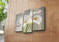Ceas de perete decorativ din pânză (3 bucăți), 3PATCS-18, 20 x 39 cm, 2 piese, Multicolor