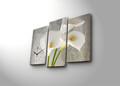 Ceas de perete decorativ din pânză (3 bucăți), 3PATCS-18, 20 x 39 cm, 2 piese, Multicolor